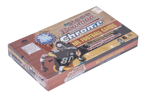 2000 Bowman Chrome Football Factory Sealed Unopened Hobby Box (24 Packs) – Possible Tom Brady Rookie Cards!